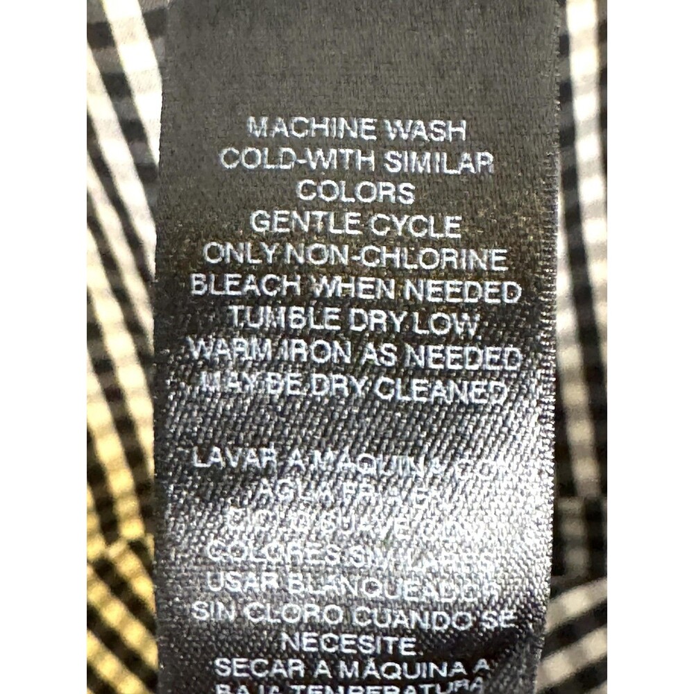 White House Black Market Tunic Top Womens 8 Black Gingham Sleeveless Peplum Zip - Picture 8 of 9